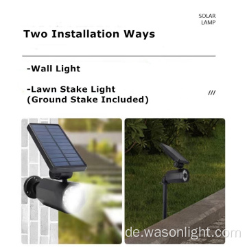 Dummykamera 8 LED wasserdichte Solarflecken leuchtet Solarlandschaft Leuchte einstellbare Auto -Ein-/Aus -Wandsicherheitsbeleuchtung für Garten